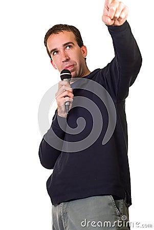 Karaoke Singer Stock Photo