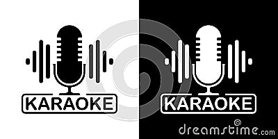 Karaoke vector logo. microphone on a white background. vector illustration Vector Illustration