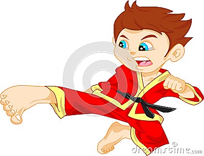 Karate boy Vector Illustration