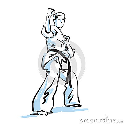 Karate fighter Vector Illustration