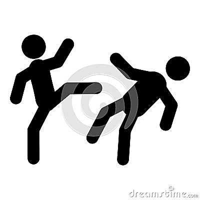 Karate fighters icon Stock Photo