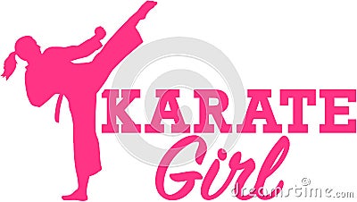 Karate girl Vector Illustration