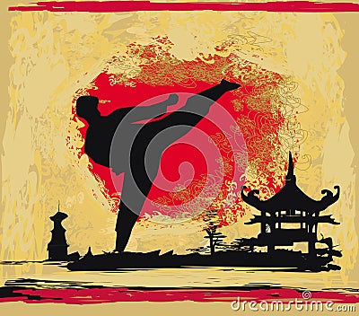 Karate Grunge background Vector Illustration