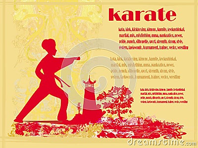 Karate Grunge card Vector Illustration
