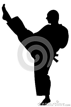 Karate kick Cartoon Illustration
