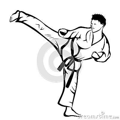 Karate kick Vector Illustration