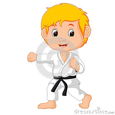 Karate kid Vector Illustration