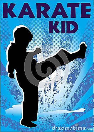 Karate kid poster. Vector. Vector Illustration