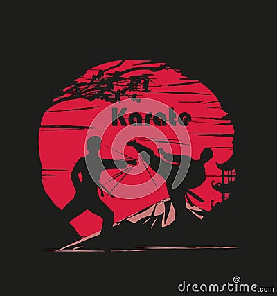 Karate Occupations Abstraction Card Vector Illustration