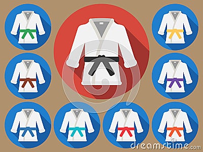 Karate suit flat Vector Illustration