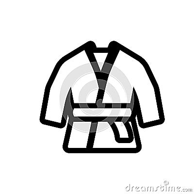 Karate suit line icon. Clipart image Vector Illustration