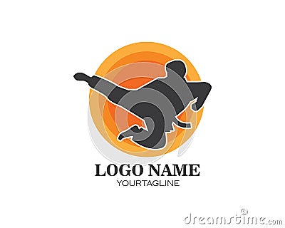 karate,taekwondo kick logo vector illustration template Vector Illustration