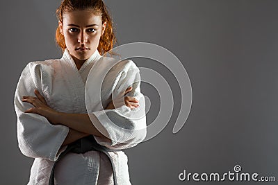 Karate Woman Stock Photo