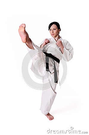 Karate woman posing Stock Photo