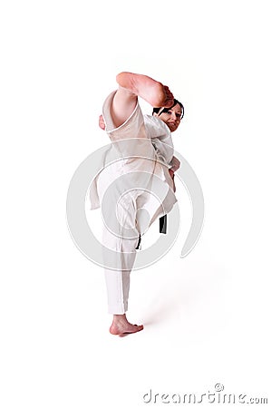 Karate woman posing Stock Photo