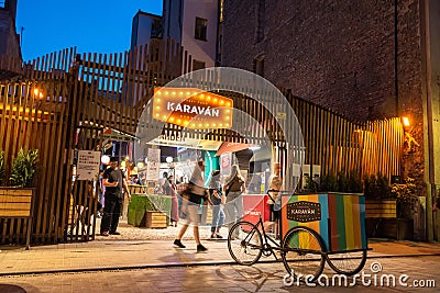 Karavan street food market in Budapest, Hungary Editorial Stock Photo