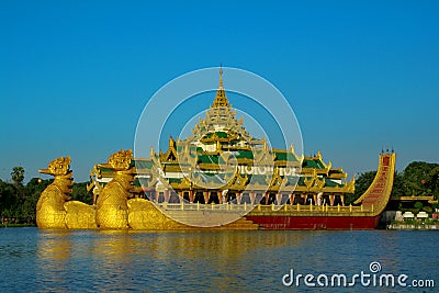 Karaweik palace in Yangon, Myanmar Stock Photo