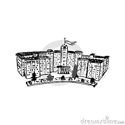 Karazin Kharkiv National University Vector Illustration