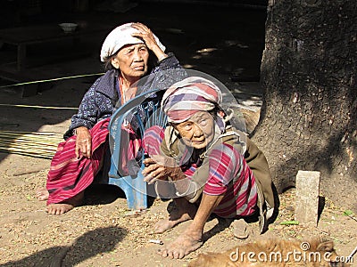 Karen tribe elders - Thailand Editorial Stock Photo