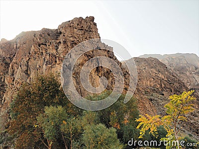 Kargah Buddha Mountain Rock Carving In Gilgit, Gilgit-Baltistan, Northern Pakistan Stock Photo