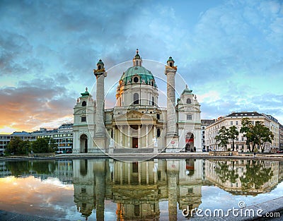 Karlskirche in Vienna, Austria Stock Photo