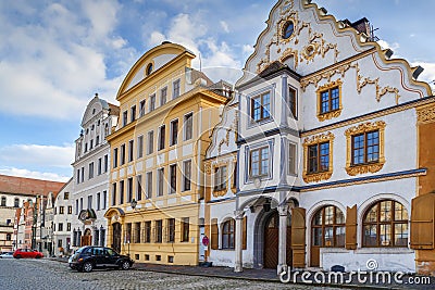 Karlsplatz square, Neuburg an der Donau, Germany Stock Photo