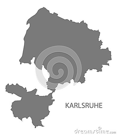 Karlsruhe county map of Baden Wuerttemberg Germany Vector Illustration