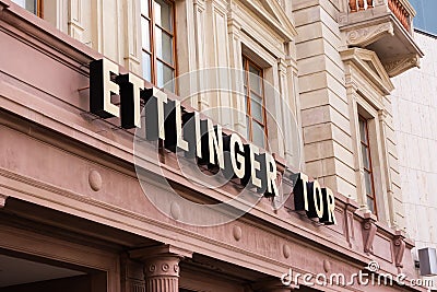 Karlsruhe Ettlinger Tor Shopping Center Letters Closeup Exterior Editorial Stock Photo
