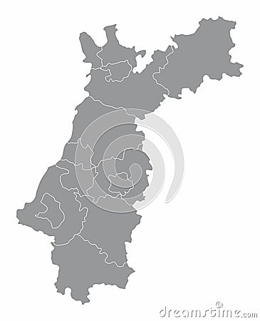 Karlsruhe Region administrative map Vector Illustration