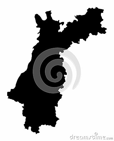 Karlsruhe Region silhouette map Vector Illustration