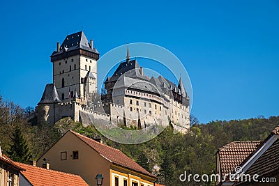 Karlstein, view from town, Czech Republik Stock Photo