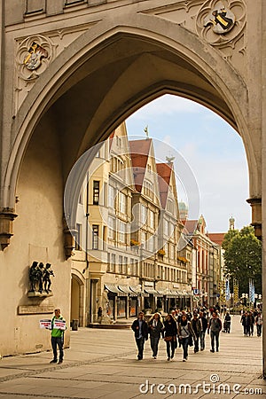 Karlstor Gate & oberpollinger. Munich. Germany Editorial Stock Photo