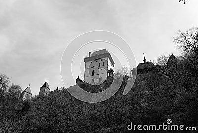 KarlÅ¡tejn Castle, KarlÅ¡tejn, Beroun, Central Bohemian Region, Czech Republic Stock Photo