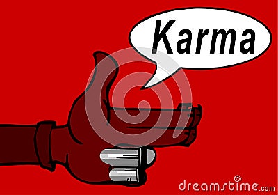 Karma concept: finger gun to mimic a handgun Vector Illustration