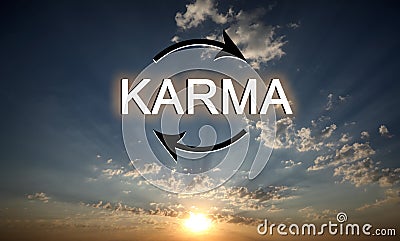 Karma concept. View of beautiful sky at sunrise Stock Photo