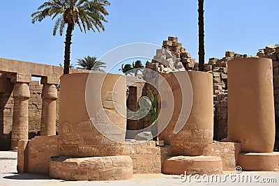 Karnak Temple Complex in Luxor, Egypt. Editorial Stock Photo