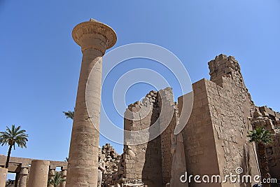 Karnak Temple Complex in Luxor, Egypt. Editorial Stock Photo