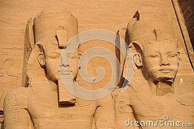 Sculpture, ancient, history, relief, stone, carving, egyptian, temple, archaeological, site, sand, classical, artifact, statue, ar Stock Photo