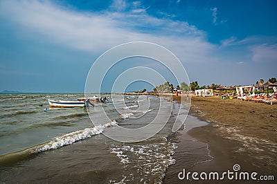 Karpen beach near Durres, Albania Stock Photo