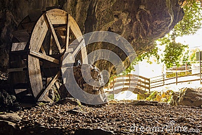 The karst caves, called `Grotte dell`Arco` Editorial Stock Photo