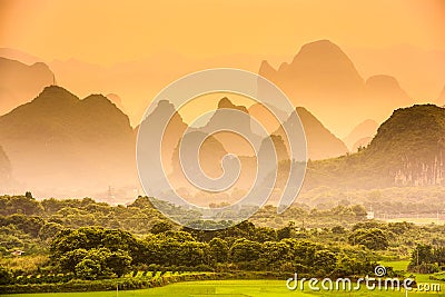 Karst Mountains of China Stock Photo