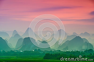 Karst Mountains of China Stock Photo