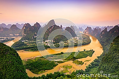 Karst Mountains of China Stock Photo