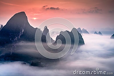 Karst Mountains in Guilin,China Stock Photo