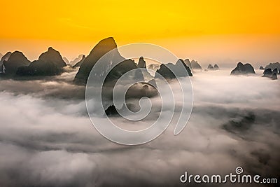 Karst Mountains of Guilin China Stock Photo