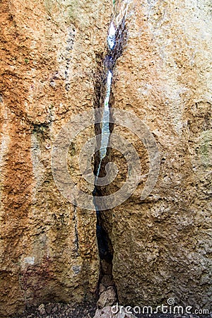 Karstic crack Stock Photo