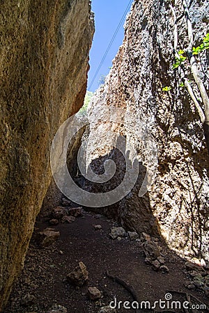 Karstic crack Stock Photo