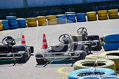 Carting race speed motorsport racing motivation Stock Photo