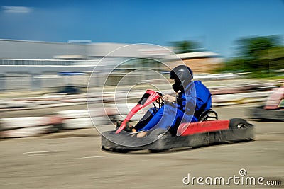 Kart racer speed Stock Photo