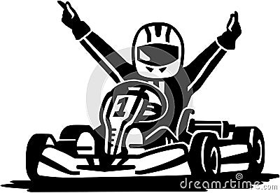 Kart racing winner Vector Illustration